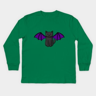 Bat Cat Kids Long Sleeve T-Shirt